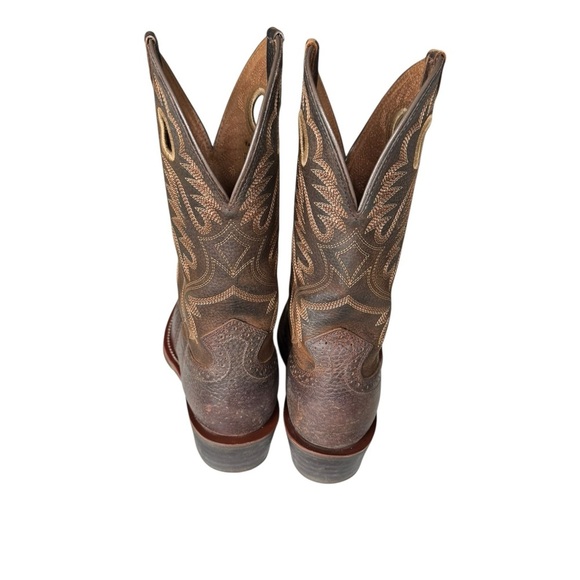 Ariat Workhog Pull-On Western Boots Men’s 10B Square Toe Cowboy Leather Brown - Picture 5 of 11